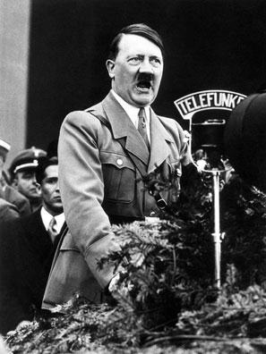 Adolf Hitler speaking over the