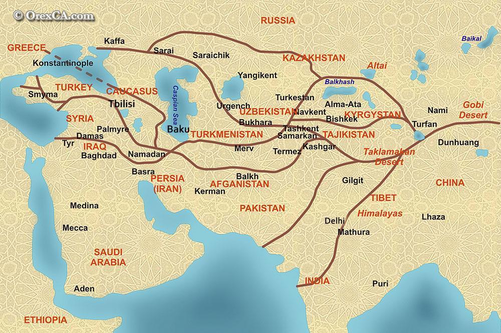 Introduction: The Old Silk Road (map