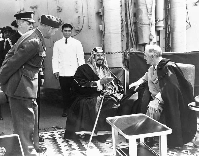 In 1945, FDR met with Saudi King Abdul Aziz to cement the