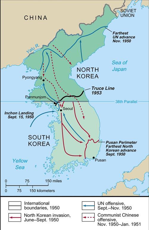 The Military See-saw September 1950 MacArthur orders invasion of Inchon UN forces push N.