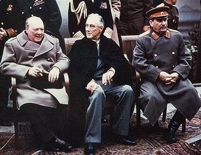 In February 1945, the Big Three met at the Yalta
