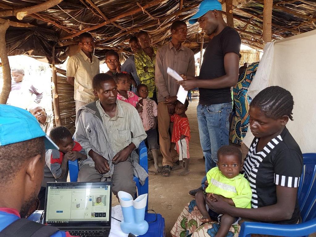 Biometric registration is allowing systematic information gathering as well as planning of humanitarian response activities for Congolese refugees hosted at Kenani Transit Centre.