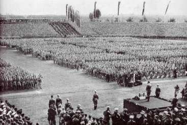 All 10-year-olds into the Hitler Youth." Membership in the Hitler Youth had become mandatory in 1936. HITLER ADDRESSES THE HITLER YOUTH 6. Persecution of Jews a.