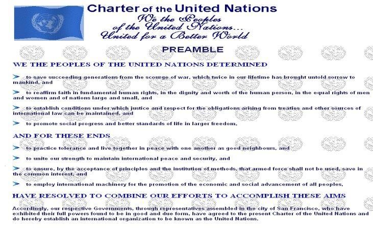 Exactly the commandments of the UN conventions, articles of law and cultural declarations, relating to the character,