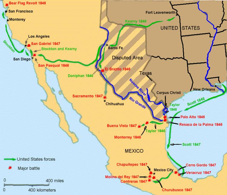 was at the Nueces River US claimed the boarder was at the Rio Grande Polk sent General