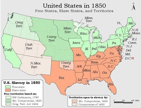 Compromise of 1850 California was a free state New Mexico & Utah would decide status