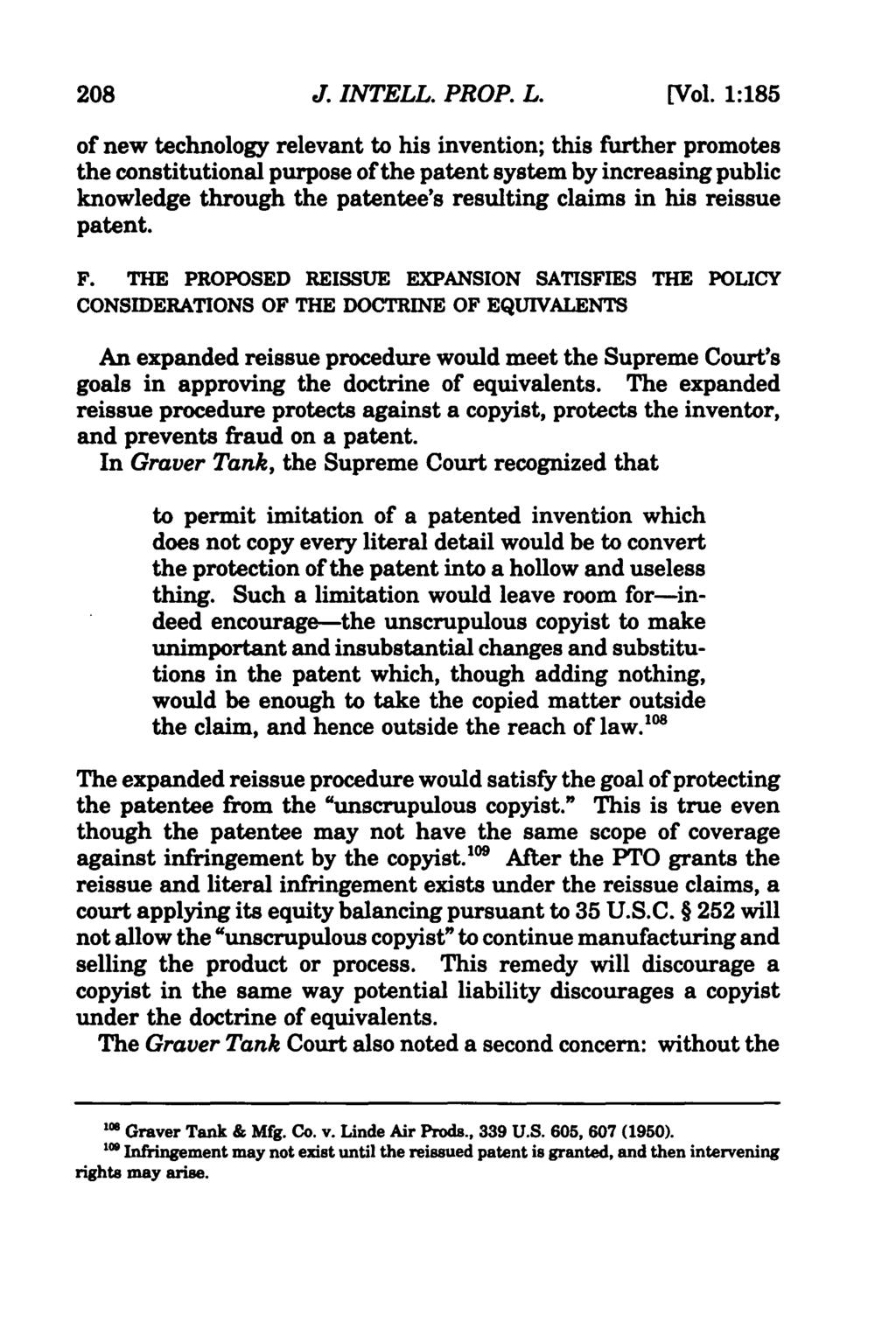 Journal of Intellectual Property Law, Vol. 1, Iss. 1 [1993], Art. 10 208 J. INTELL. PROP. L. [Vol.