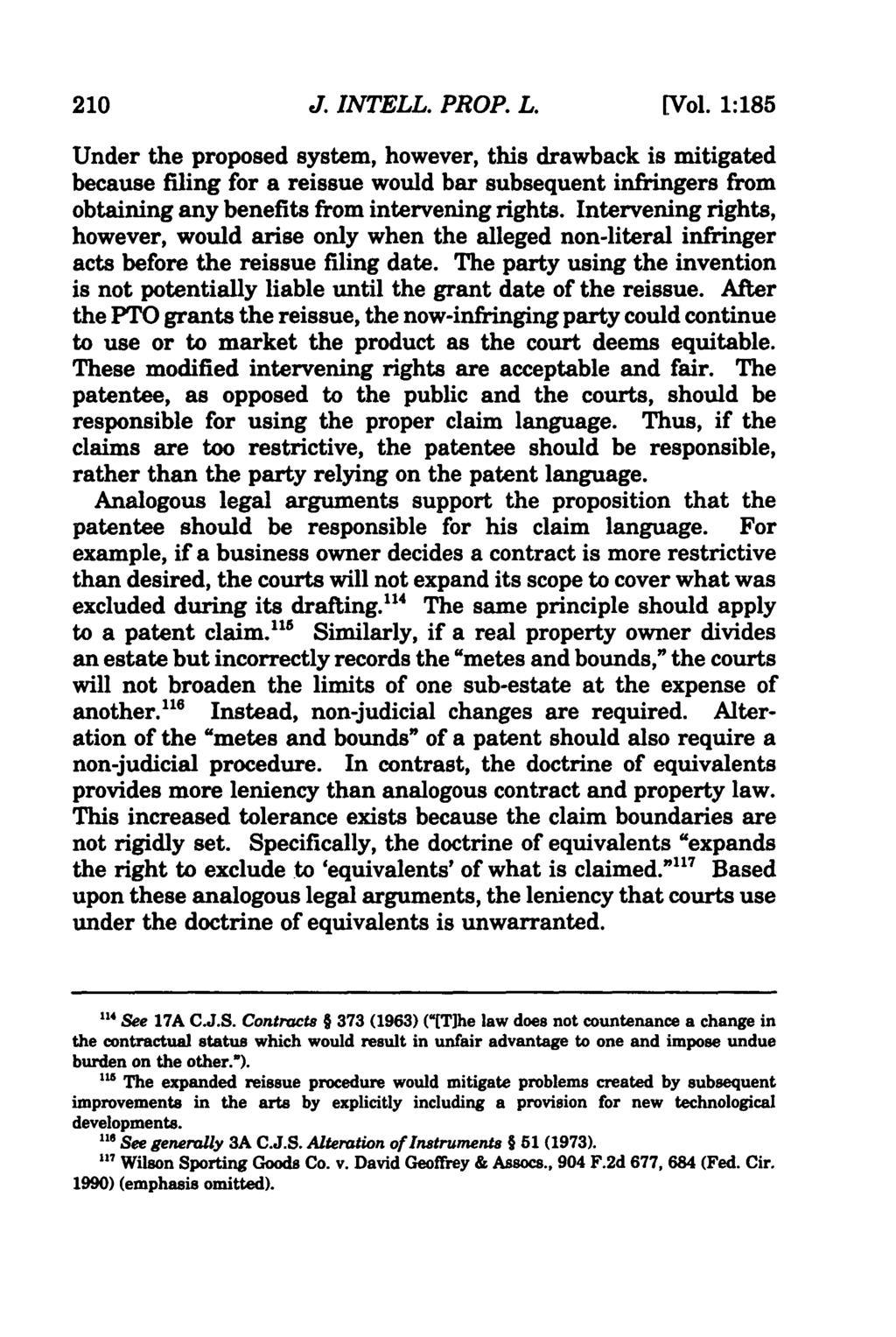 Journal of Intellectual Property Law, Vol. 1, Iss. 1 [1993], Art. 10 210 J. INTELL. PROP. L. [Vol.