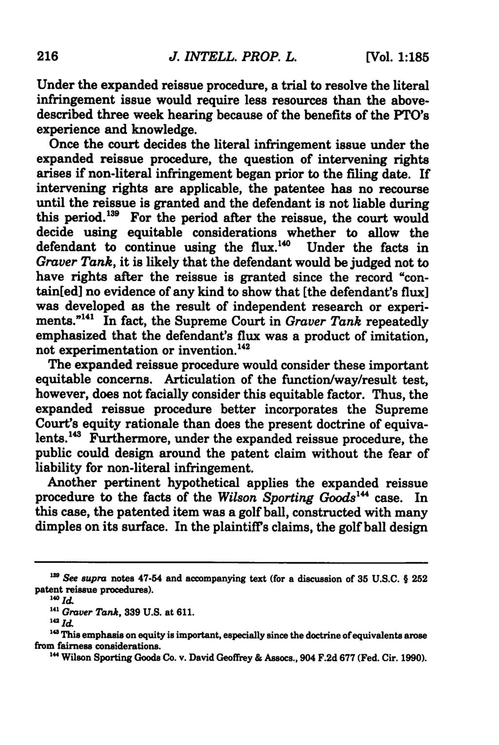 Journal of Intellectual Property Law, Vol. 1, Iss. 1 [1993], Art. 10 216 J. INTELL. PROP. L. [Vol.