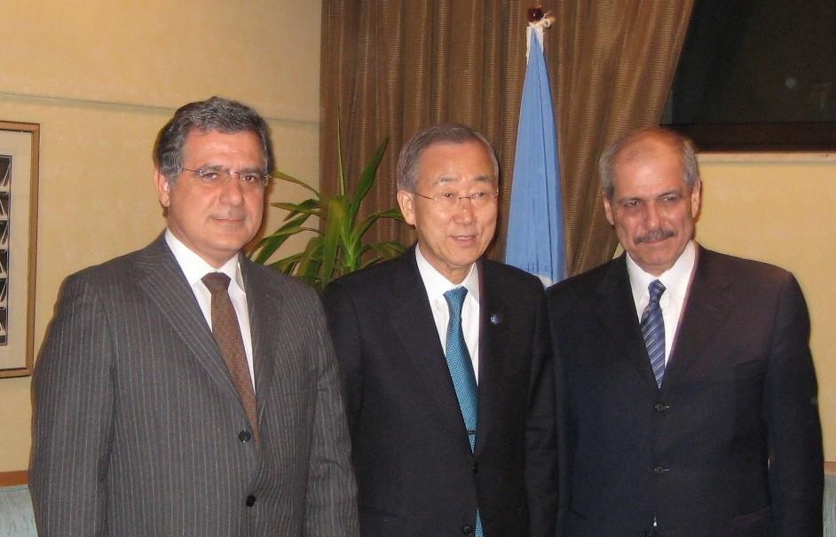 the Mediterranean (PAM), H.E. Senator Fayez Al- Tarawneh (Jordan), and Secretary General, Amb. Sergio Piazzi, met the United Nations Secretary General, H.E. Ban Ki-moon in Amman (30.01.2012), Amb.