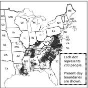 Directions: Study the maps. Answer the questions that follow in the spaces provided. Map A: 1790 Map B: 1830 Use with Pages 378 379. 1. According to Map A, which state had the greatest number of enslaved persons in 1790?