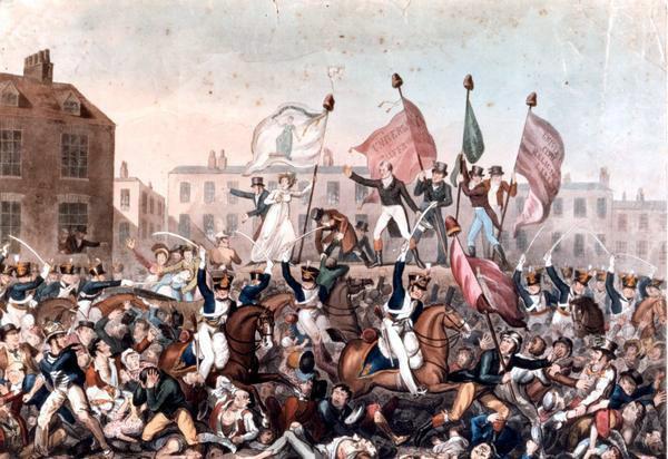 [A depiction of the events at St Peter s Field, published by the Radical, Richard Carlile] However, the Home Secretary Lord Sidmouth and the Prince Regent both sent letters to the Manchester