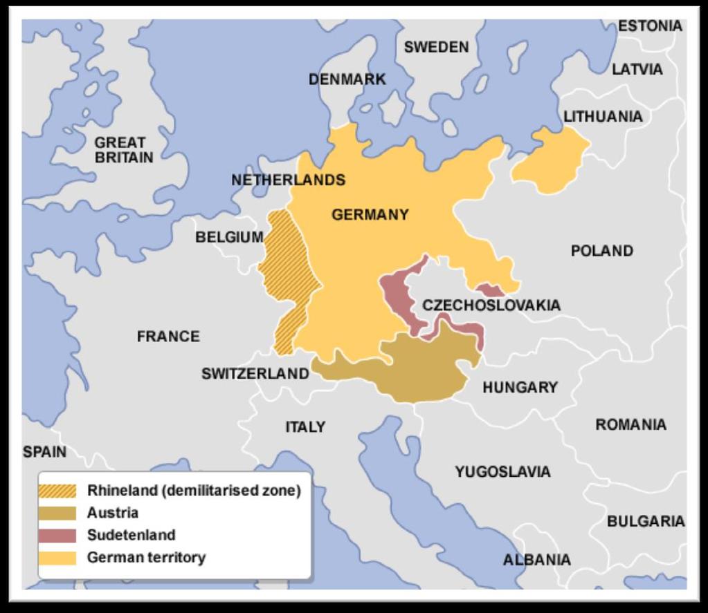 Annexation of Austria Hitler became chancellor in 1933 and began to challenge the Versailles treaty.