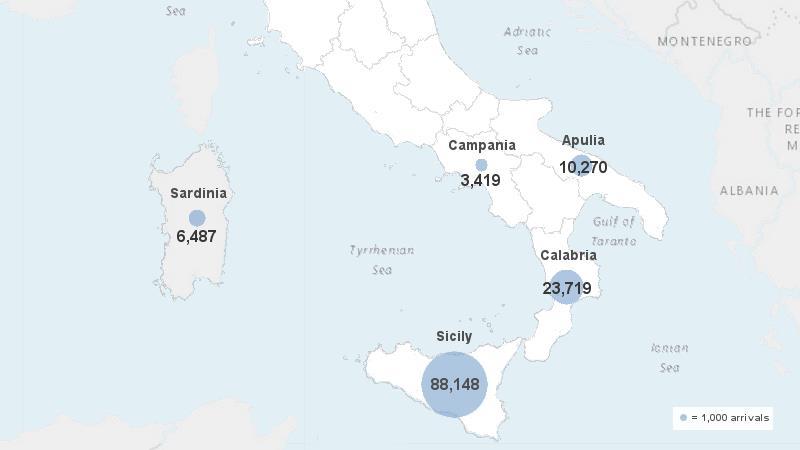 159,419 Persons accommodated in reception centres on 3 September 216. 19,1 Unaccompanied and Separated Children (UASC) arrived by sea in 216 (as of 3 September).