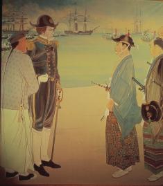 Foreign Trade HISTORY AND ART Perry s First Landing in Japan at Kurihama by Gessan Ogata A Japanese artist depicts Commodore Matthew Perry s 1853 arrival in Japan.