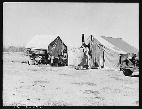 Source 1D: Home of Dust Bowl Refugee, March 1937 Document Note: This photo is a photo of a migrant camp in California.