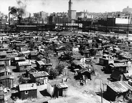 HARDSHIPS DURING The Great Depression brought hardship, homelessness, and hunger to millions Across the country, people lost their jobs, and their homes Some