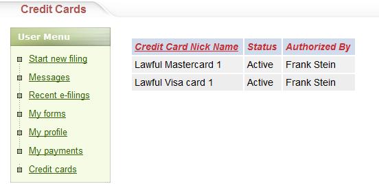 By checking the box to the left of the Card Nickname, the Administrative User can assign or not assign the user to the credit card.