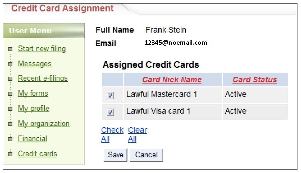 credit or debit card that is assigned to them.