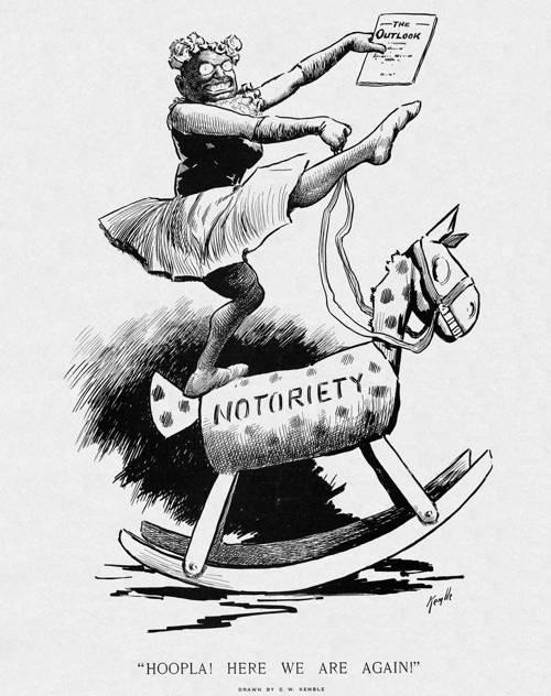This Harper s Weekly cartoon lampoons Roosevelt s desire for the spotlight.