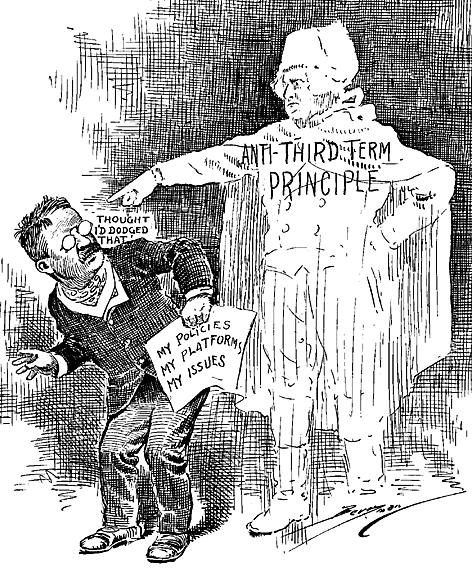 Anti-Third Term Principle, is a straightforward criticism of Roosevelt's reversal of his promise to adhere to the twoterm
