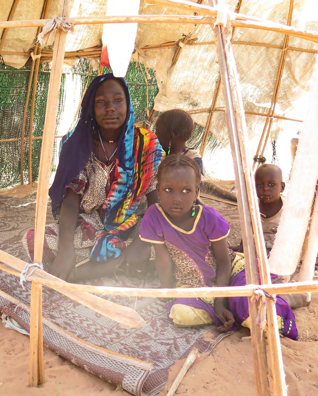 An internally displaced family located in