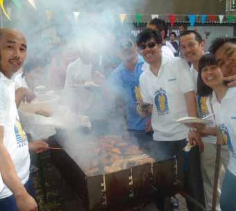Seven Booths were already open at 12 noon where Asian specialties were cooked and served. The air was filled with the smell of meat marinated with exotic Asian spices.
