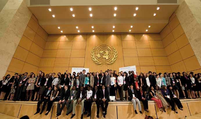 Students at the first annual GMUN Conference. From 5 to 7 August 2009, the first annual Global Model United Nations (GMUN) Conference was held at the Palais des Nations.