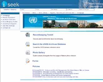 In a continued effort to improve records management at UNOG, a records management toolkit has been created and disseminated via the iseek Intranet (see below).