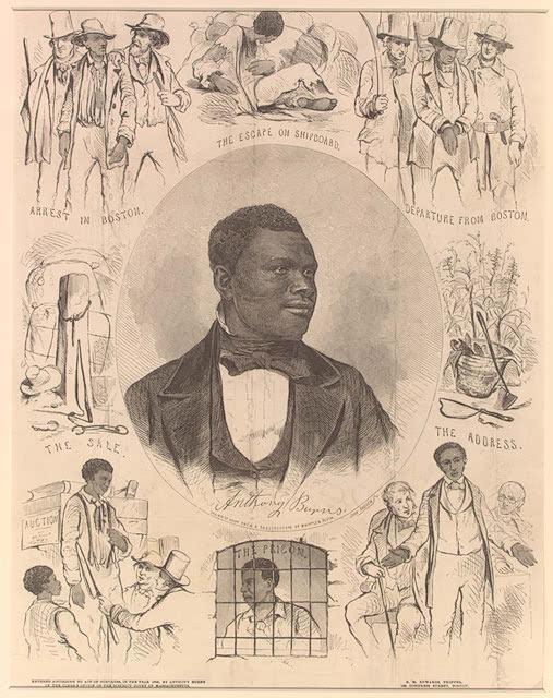 Fugitive slave Anthony Burns, whose arrest and trial in Boston under the