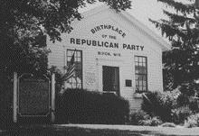 The Republican Party is formed Ripon Wisconsin The passage of the Kansas-Nebraska Act of 1854 led to the creation of the Republican Party.