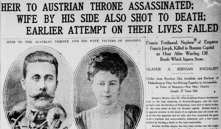 The Assassination of the Archduke Franz Ferdinand Heir to the