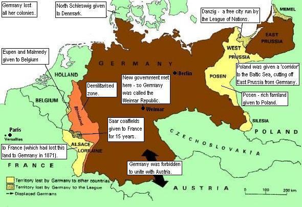 1. Germany Lost All her Colonies in Africa and Asia 2. Eupen and Malmedy given to Belgium Effects of the Treaty of Versailles (Signed June 28, 1919 with Germany) 3. North Schlewig Given to Denmark 4.