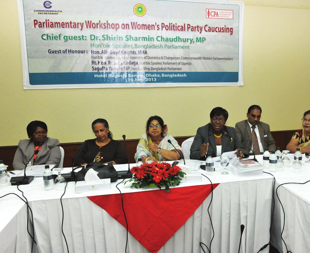 Delegates at the Parliamentary Workshop on Women s Political Party Caucusing in Dhaka, Bangladesh, June 2013.
