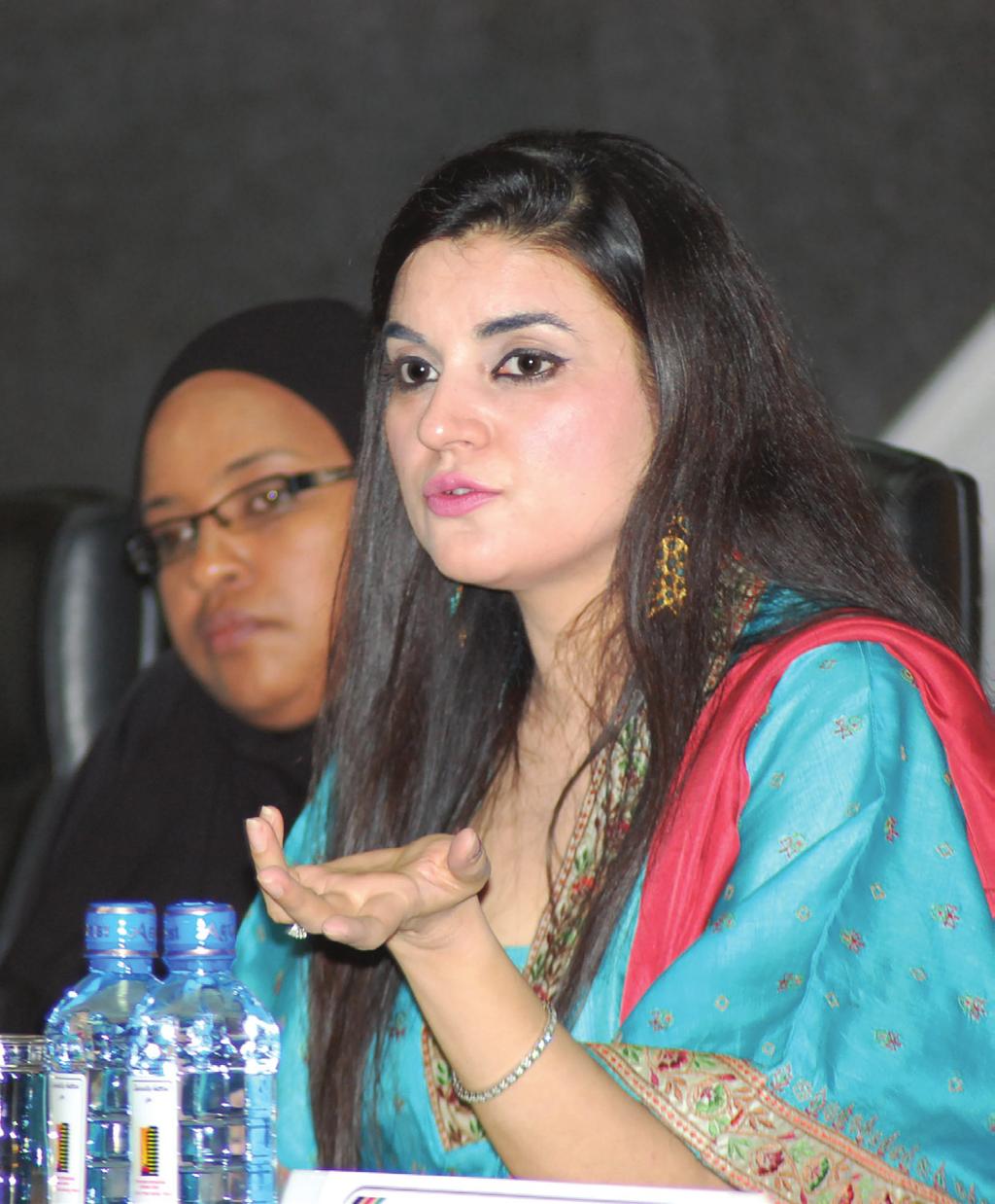 The former Chairperson of the CWP, Ms Kashmala Tariq, MNA, of Pakistan (right) speaking in Kenya in 2010. Parliamentarians held at the 35th Commonwealth Parliamentary Conference in Barbados in 1989.