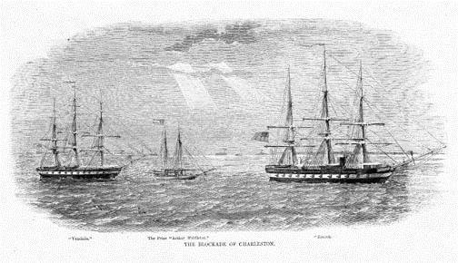 The Nullification Crisis responded by sending US naval ships to Charleston and