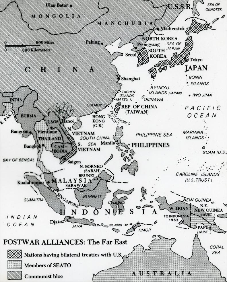 Containment in Asia In the wake of the Korean War The US signed bi-lateral treaties with Japan, the Republic of China (Taiwan), South