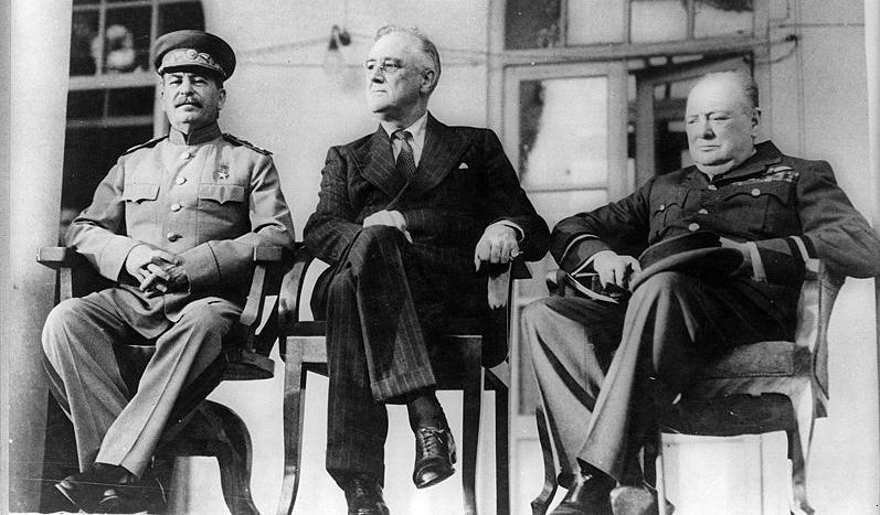 12 Teheran Conference (1943) Who: FDR (US), Winston Churchill (GB), Joseph Stalin (USSR) The Big Three Where: Teheran, Iran (Middle East) Decision: sign a declaration to open a second battle front in