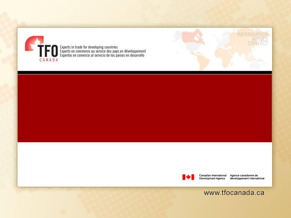 Exporting to Canada TFO Canada Supported with