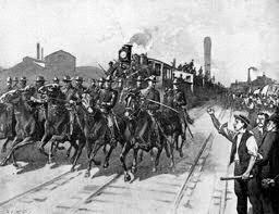 2. Strikes of the Late 19th century 1877 - Great Uprising (45 days) Railroad Workers on B & O protest wage cuts with strike Government/Corporate Response Local police refuse to fire on workers State