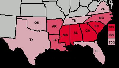 The Solid South Southern states would continue to