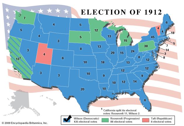 Since Republican voters were split between Taft and Roosevelt, Wilson won a