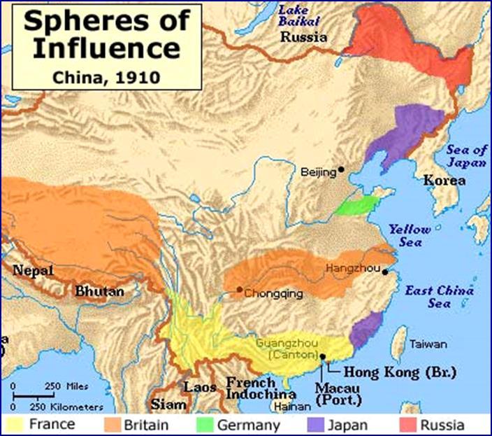 China European Spheres of Influence France, Germany, Britain, Japan, and