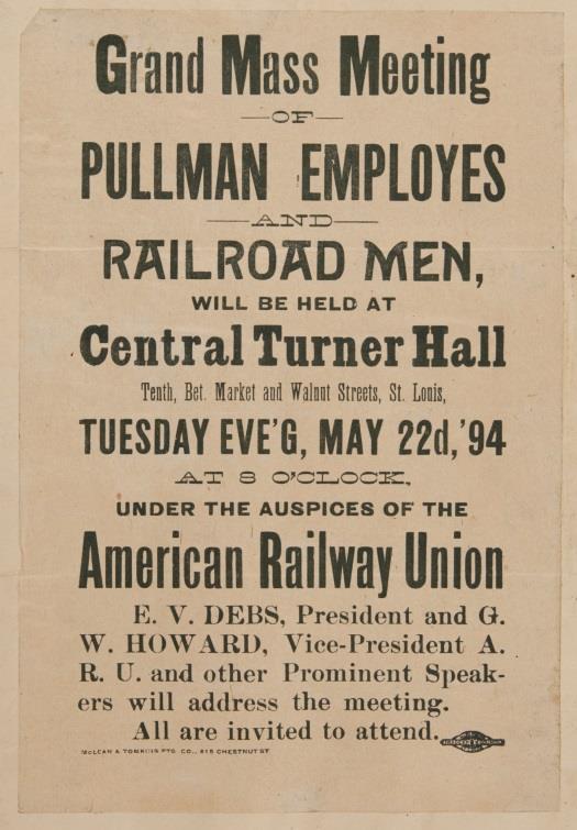 May 1894: The Pullman Strike Began Nationwide Boycott of Pullman Cars occurred.