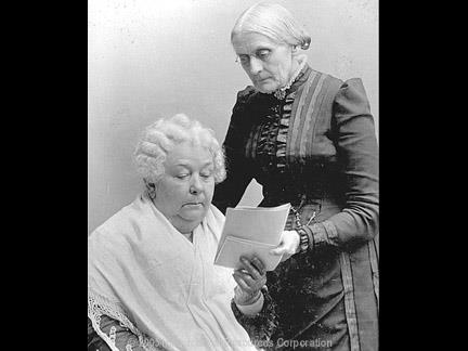 Women s Rights Elizabeth Cady Stanton and Susan B. Anthony (standing), who became involved in women s suffrage before the Civil War, and continued with the movement after the war.