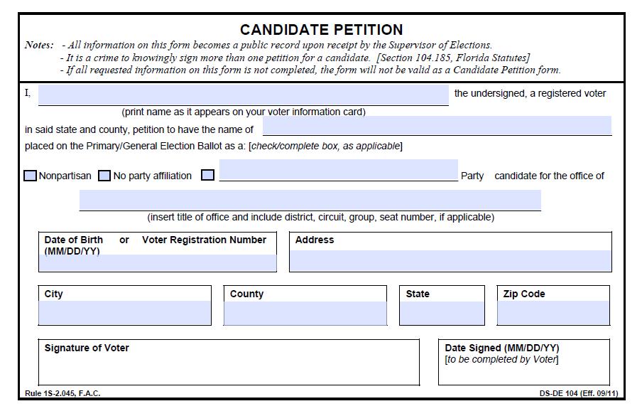 TIP: Take time to look through petitions and make corrections before turning in. Candidates may make corrections to all except signature and date signed.