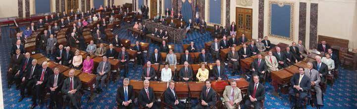 The Senators of the 109th Congress. Courtesy of the U.S. Senate Photo Studio. The U.S. Senate There are one hundred members in the U.S. Senate. Each state has two U.S. Senators. A Senator represents all of the people in one state.