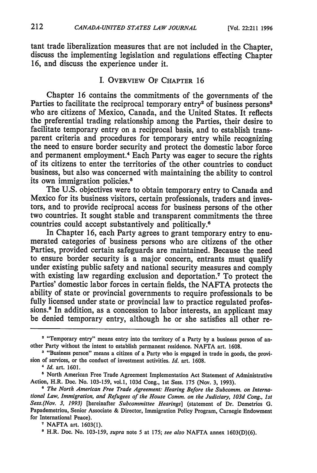 Canada-United States Law Journal, Vol. 22 [1996], Iss., Art.