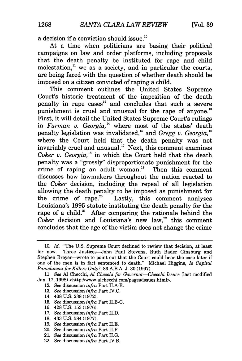 1268 SANTA CLARA LAW REVIEW [Vol. 39 a decision if a conviction should issue.