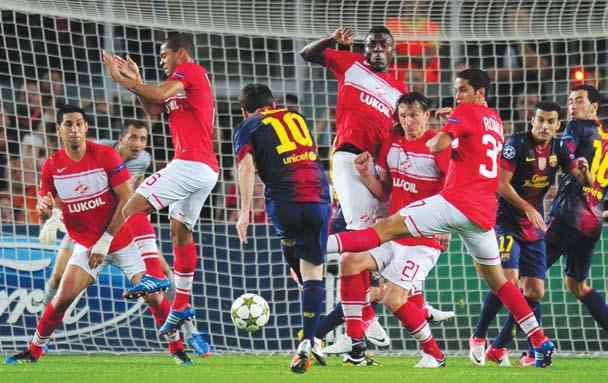 timessport Messi saves Barcelona against Spartak By Tim Hanlon BARCELONA Lionel Messi came to the rescue with a late double to earn Barcelona a 3-2 victory over Group G opponents Spartak Moscow on